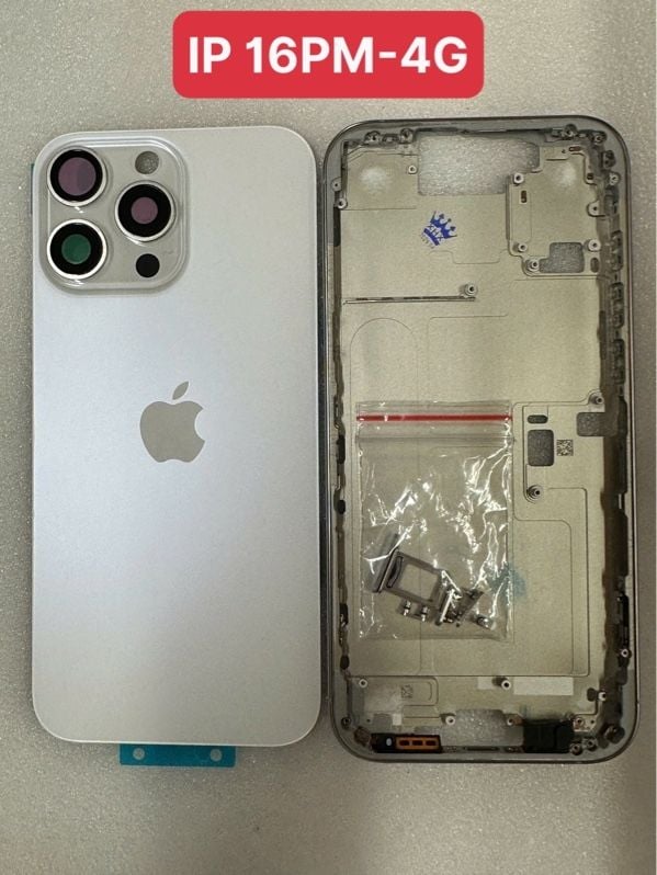 Vỏ Bộ Iphone 16 Pro Max - 4G Zin ( Full PK, có KS ) - Trắng