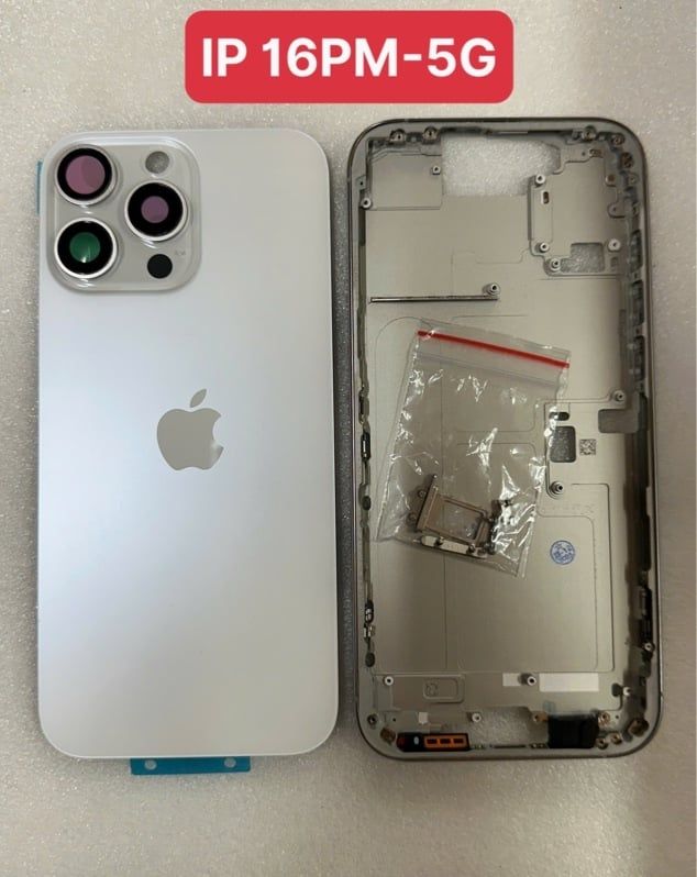 Vỏ Bộ Iphone 16 Pro Max 5G Zin ( Full PK ) - Trắng ( ko ks, ko nút 5G )