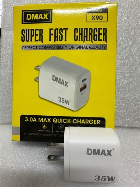 Cóc Sạc Nhanh Dmax X90 35W - 2 Cổng - Type C / USB