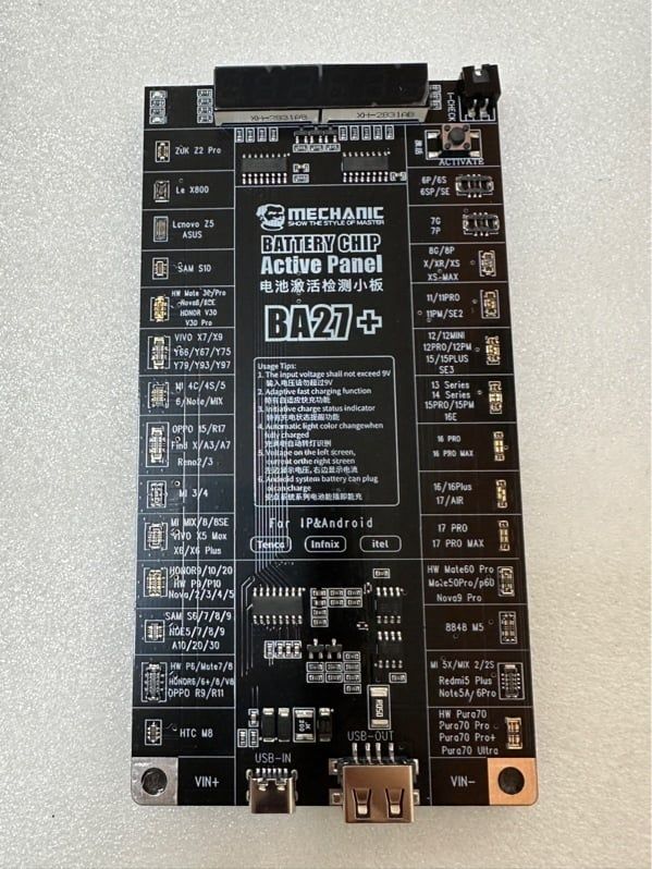 Vỹ Kích Pin chính hãng Mechanic BA27+ full dòng Iphone : 6S -> 17 PM & Android