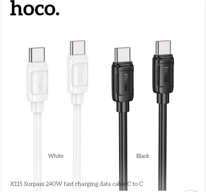 Cáp Sạc Nhanh C2C - Hoco X115 - PD240W - 1m (sl20-1/30-2/50-3)