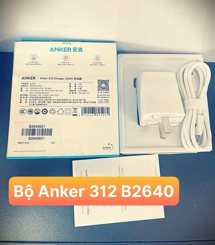 Bộ Sạc Anker 312 30w B2640 c to c / iphone c2c