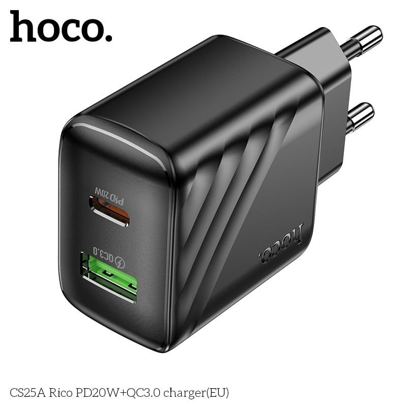 Cóc Sạc Nhanh - Hoco CS25A - PD20W (1 cổng USB + Type C)