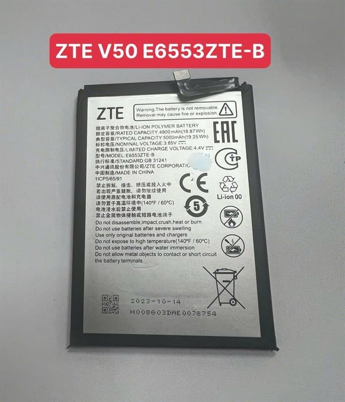Pin ZTE BLADE V50 / V50S/ V50 Pro / E6553ZTE-B / 5000mah