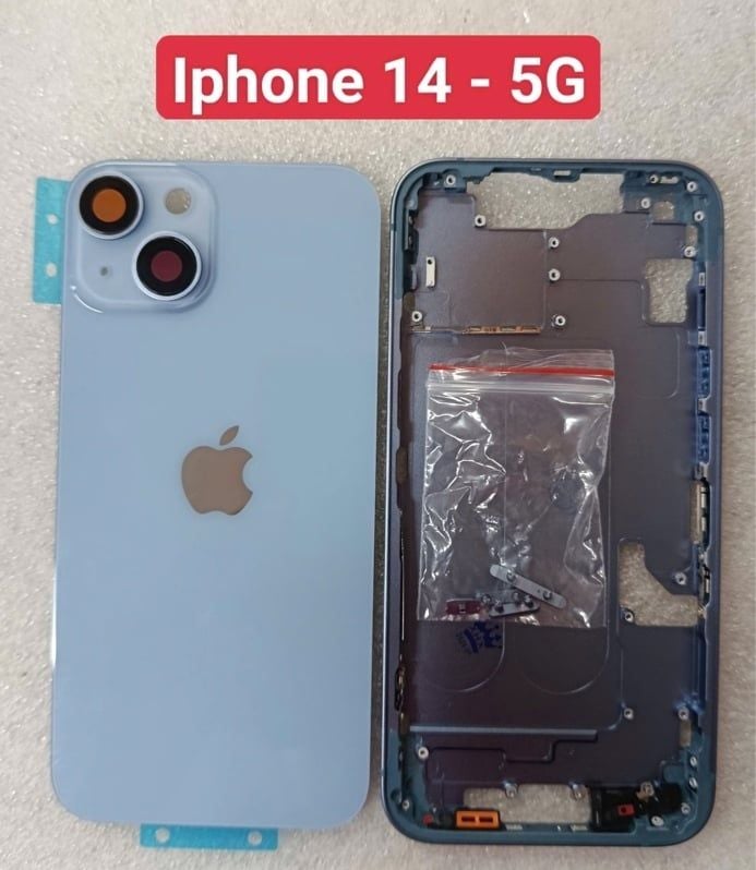 Vỏ Bộ Iphone 14 - 5G - Xanh Blue Zin (Full PK) (bản esim)