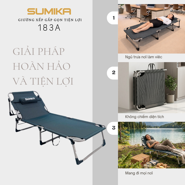  Giường bố xếp gọn đa năng SUMIKA 183A 