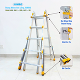  Thang nhôm rút lồng JUMBO A405, chữ A cao nhất 2.5m 