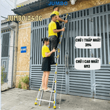  Thang nhôm rút lồng JUMBO A406, chữ A cao nhất 3.15m 