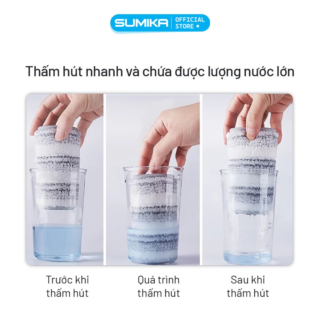  Miếng lau nhà thay thế của cây lau nhà tự vắt mã Sumika C38/C39, kích thước 33x12cm bằng sợi vải cotton 