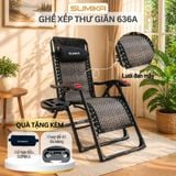 Ghế Xếp Thư Giãn SUMIKA 636A, Khung Thép Sơn Tĩnh Điện, Lưới Đan Mây Nhân Tạo, Khóa Kim Loại 