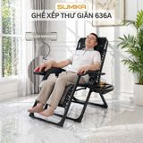  Ghế Xếp Thư Giãn SUMIKA 636A, Khung Thép Sơn Tĩnh Điện, Lưới Đan Mây Nhân Tạo, Khóa Kim Loại 