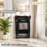  Ghế Xếp Thư Giãn SUMIKA 636A, Khung Thép Sơn Tĩnh Điện, Lưới Đan Mây Nhân Tạo, Khóa Kim Loại 