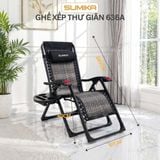  Ghế Xếp Thư Giãn SUMIKA 636A, Khung Thép Sơn Tĩnh Điện, Lưới Đan Mây Nhân Tạo, Khóa Kim Loại 