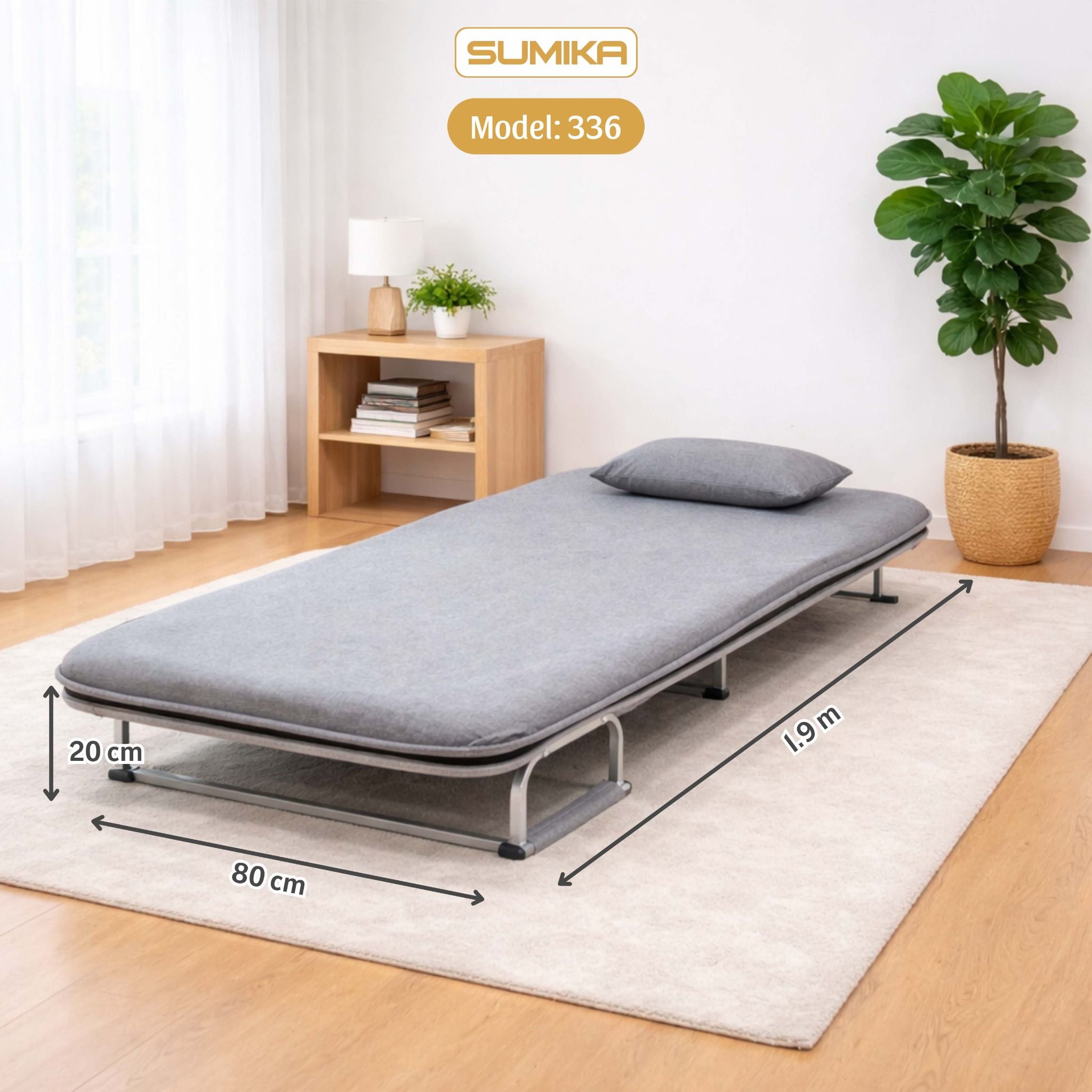  Ghế Sofa giường thông minh gấp gọn SUMIKA 336, rộng 80cm 