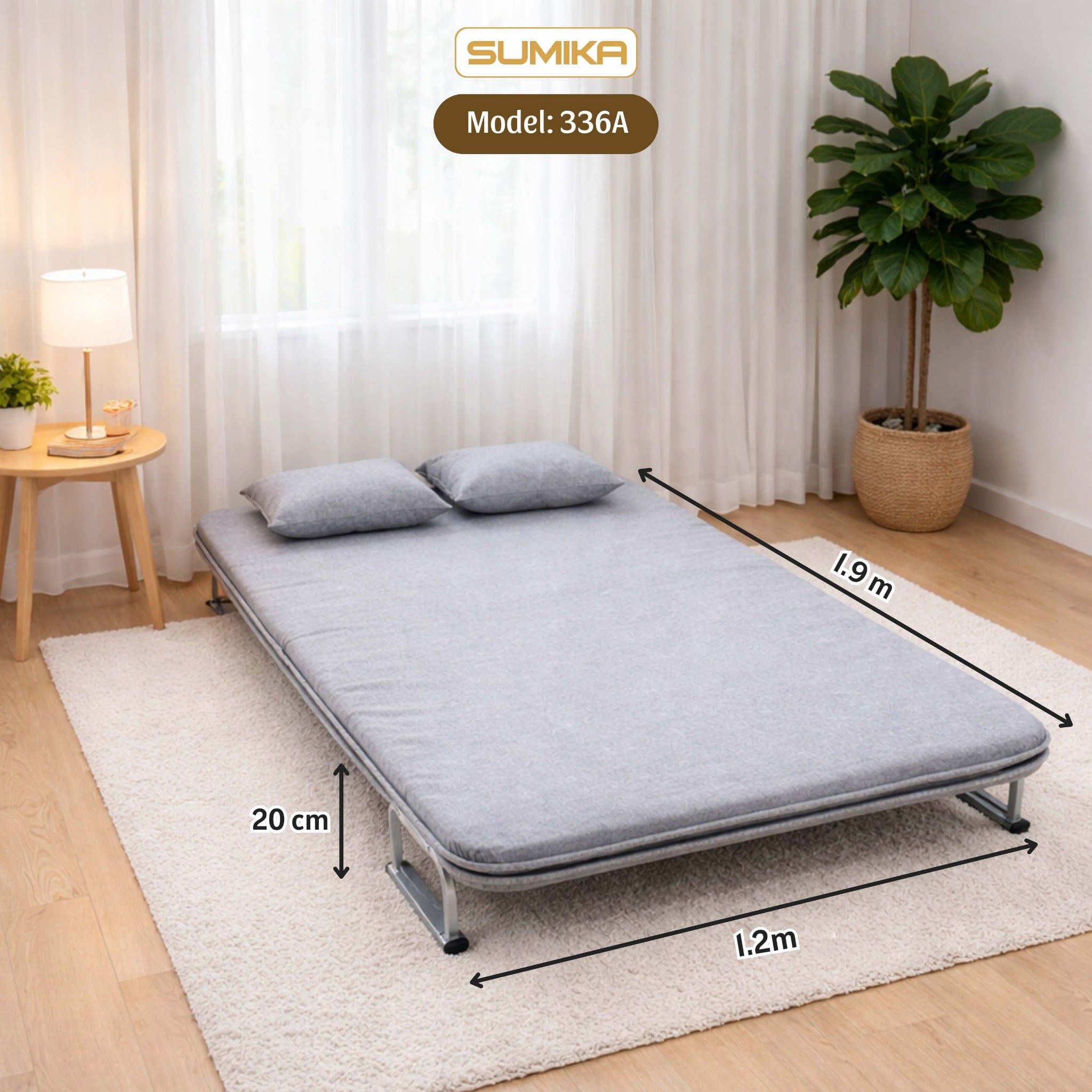  Ghế Sofa giường thông minh gấp gọn SUMIKA 336A, rộng 120cm 