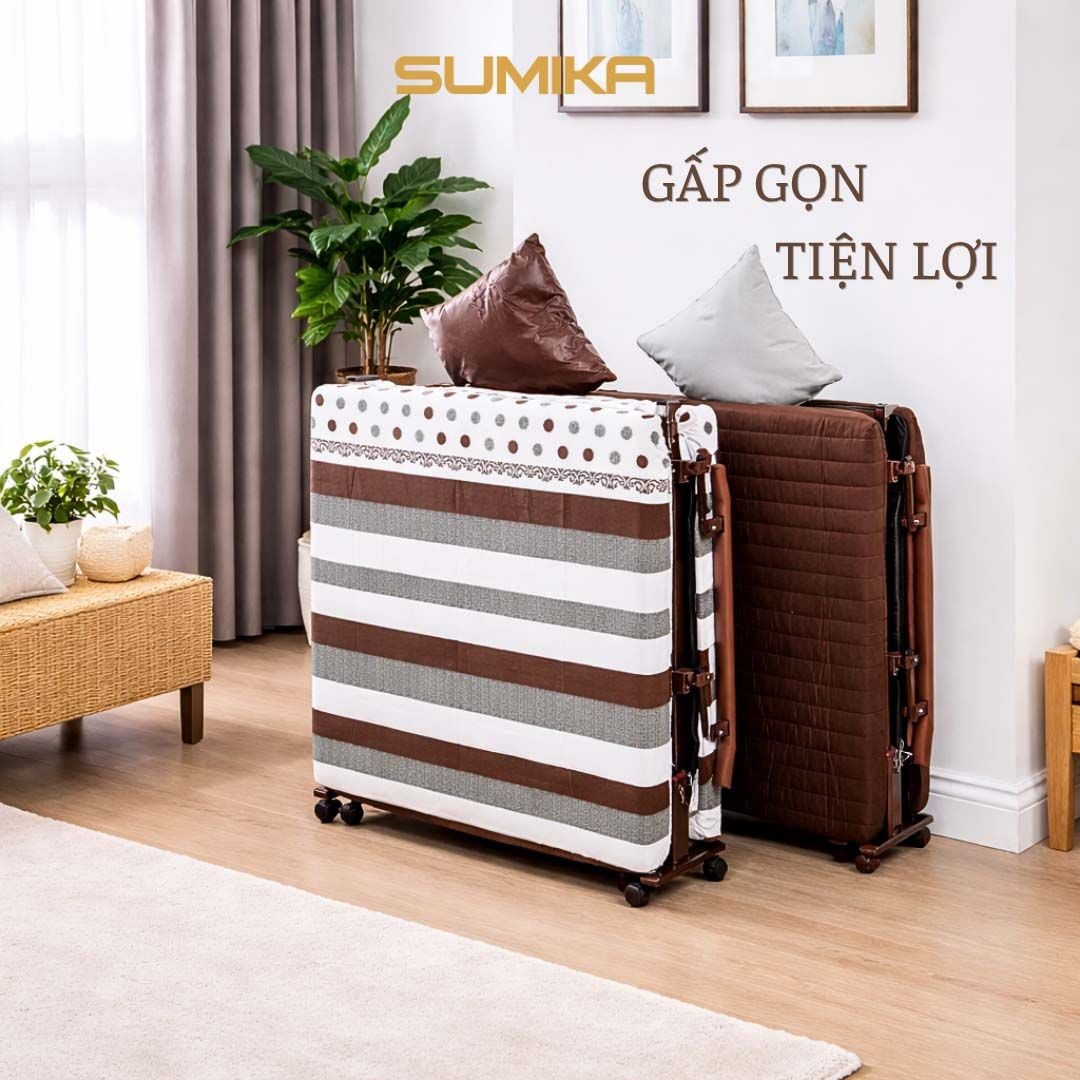  Giường nệm xếp gọn SUMIKA 339A, chiều rộng 90cm 