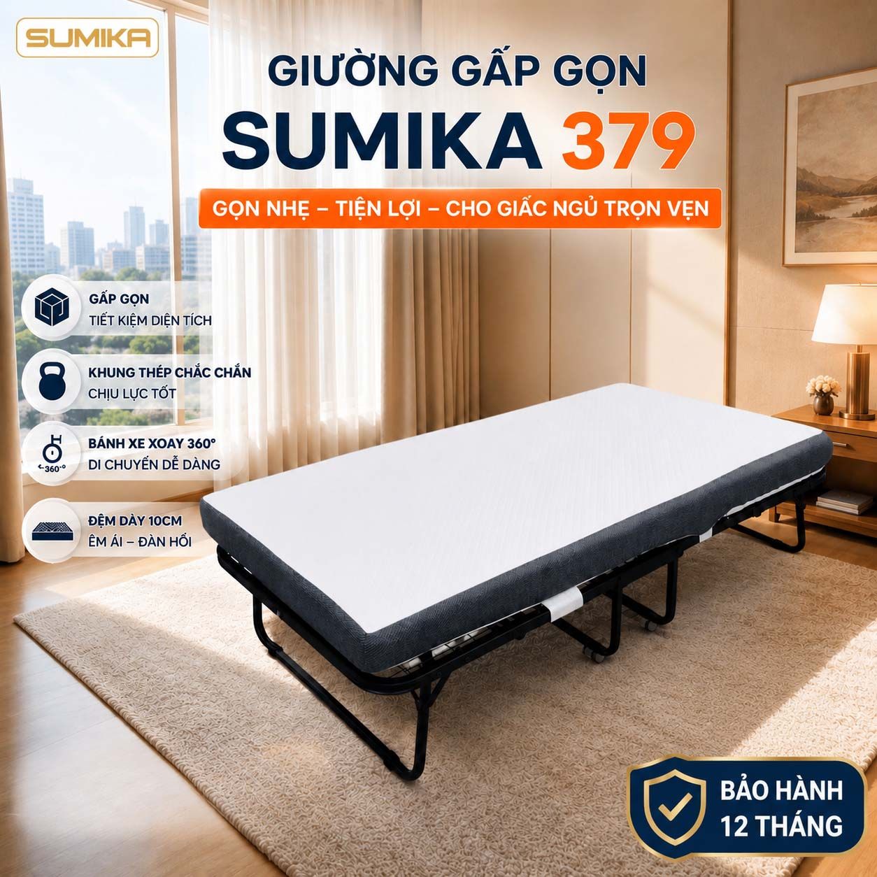  Giường nệm xếp gọn SUMIKA 379 