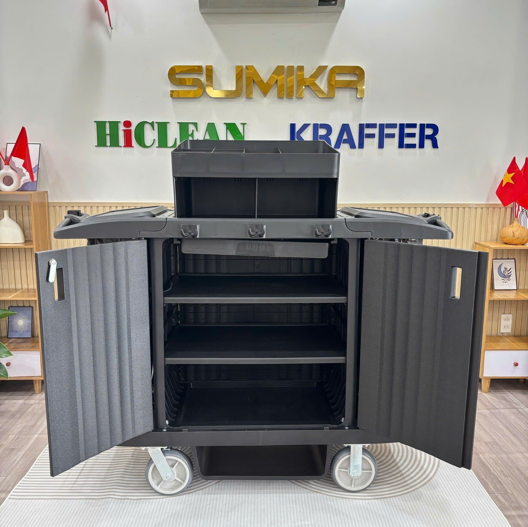  Xe đẩy dọn phòng khách sạn HiClean HC172A 