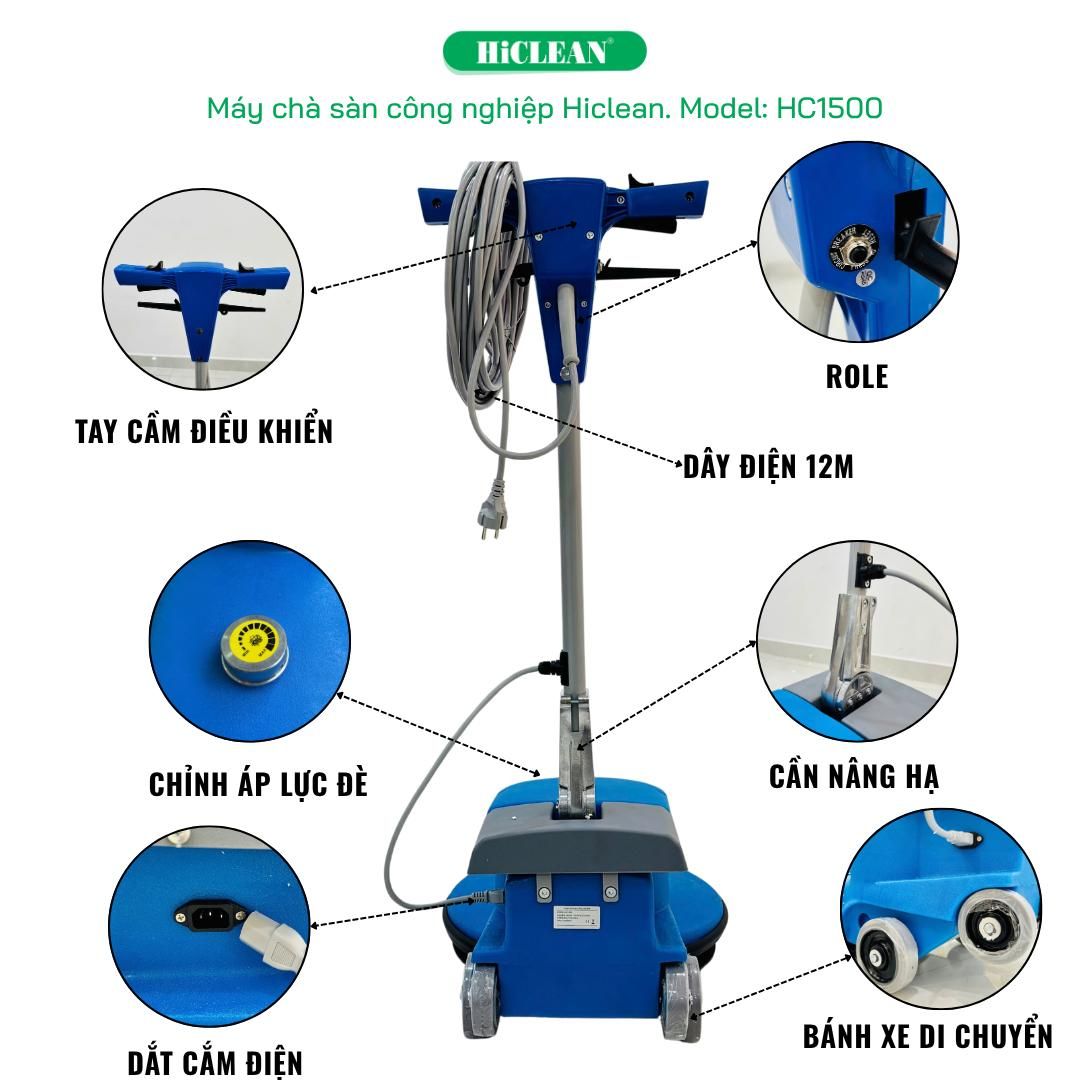  Máy đánh bóng sàn công nghiệp HiClean HC1500 