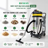 Máy Hút Bụi Công Nghiệp HiClean HC80, Công Suất 3600W, Thùng Inox 80L, Bảo Hành 18 Tháng 