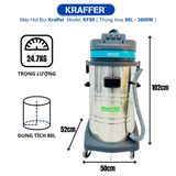  Máy hút bụi công nghiệp Kraffer KF80, công suất 3600W 