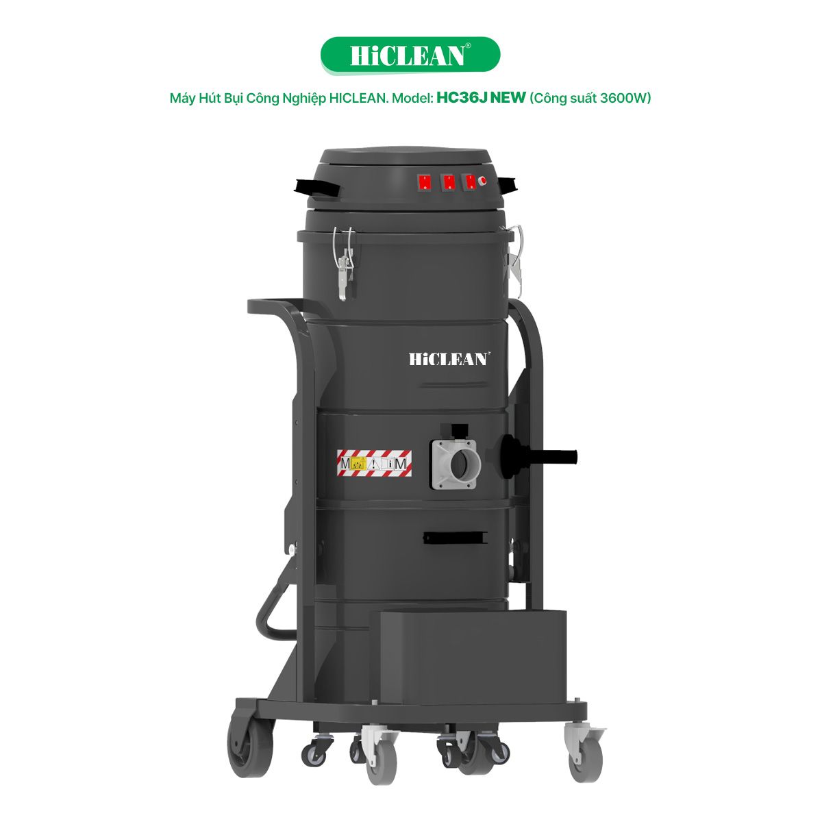  Máy hút bụi nhà xưởng HiClean HC36J NEW, công suất 3600W 