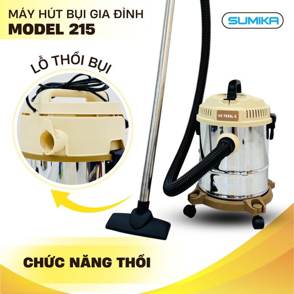  Máy hút bụi gia đình Sumika 215, 1200W, thùng chứa 15L 