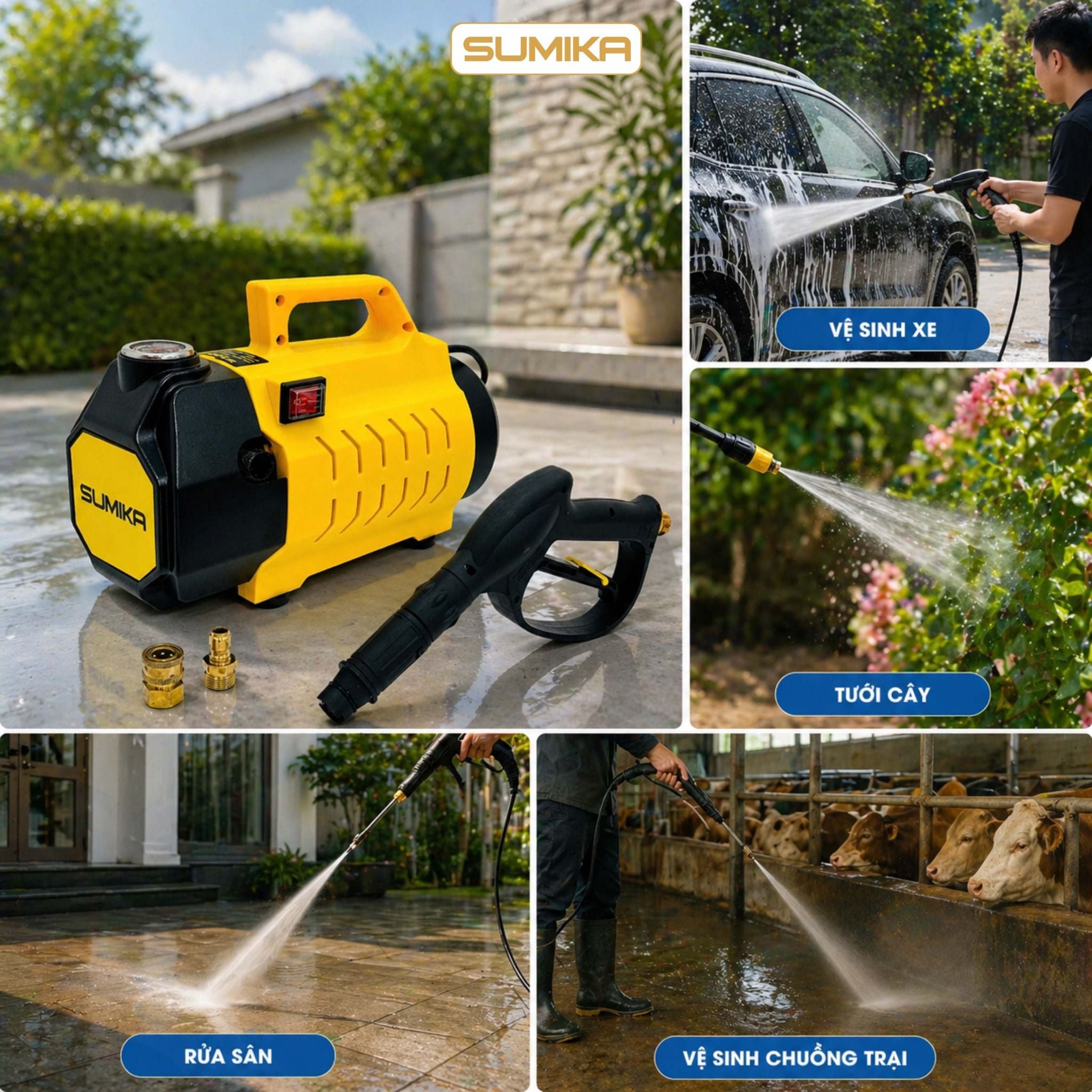  Máy rửa xe áp lực SUMIKA S20, công suất 2000W 