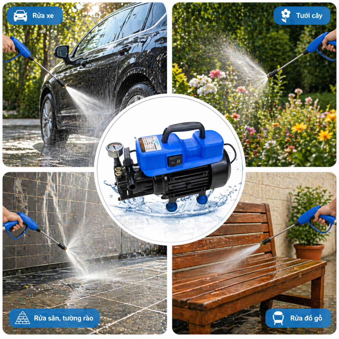  Máy rửa xe gia đình SUMIKA S8, công suất 2000W 
