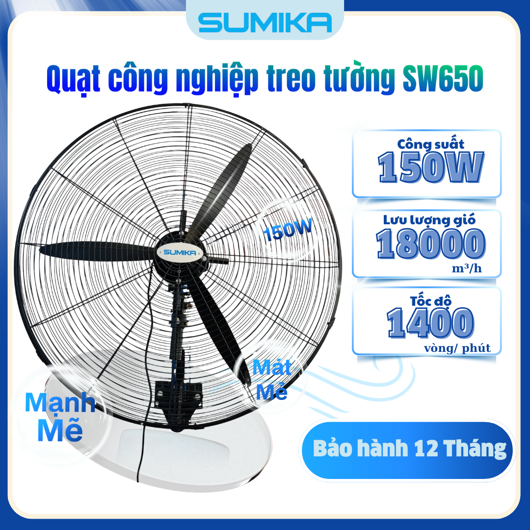  Quạt công nghiệp treo tường Sumika SW650 