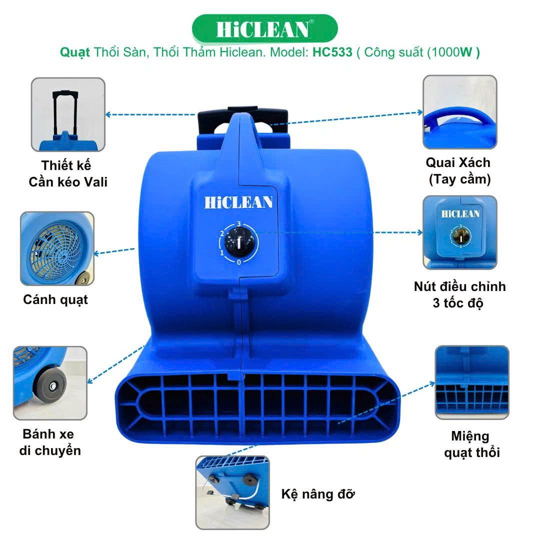  Quạt thổi sàn, thổi thảm HiClean HC533 
