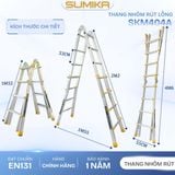  Thang nhôm chữ A rút lồng SUMIKA SKM404A, chữ A cao nhất 2.2m 