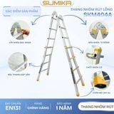  Thang nhôm chữ A rút lồng SUMIKA SKM404A, chữ A cao nhất 2.2m 