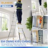  Thang nhôm chữ A rút lồng SUMIKA SKM404A, chữ A cao nhất 2.2m 