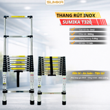 Thang rút inox SUMIKA T320, đai đen, chiều cao 3.2m 