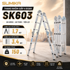  Thang nhôm gấp 4 đoạn SUMIKA SK603, chữ A cao 1.7m, chữ I cao 3.4m 