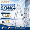 Thang nhôm gấp 4 đoạn SUMIKA SKM604, chữ A cao 2.35m