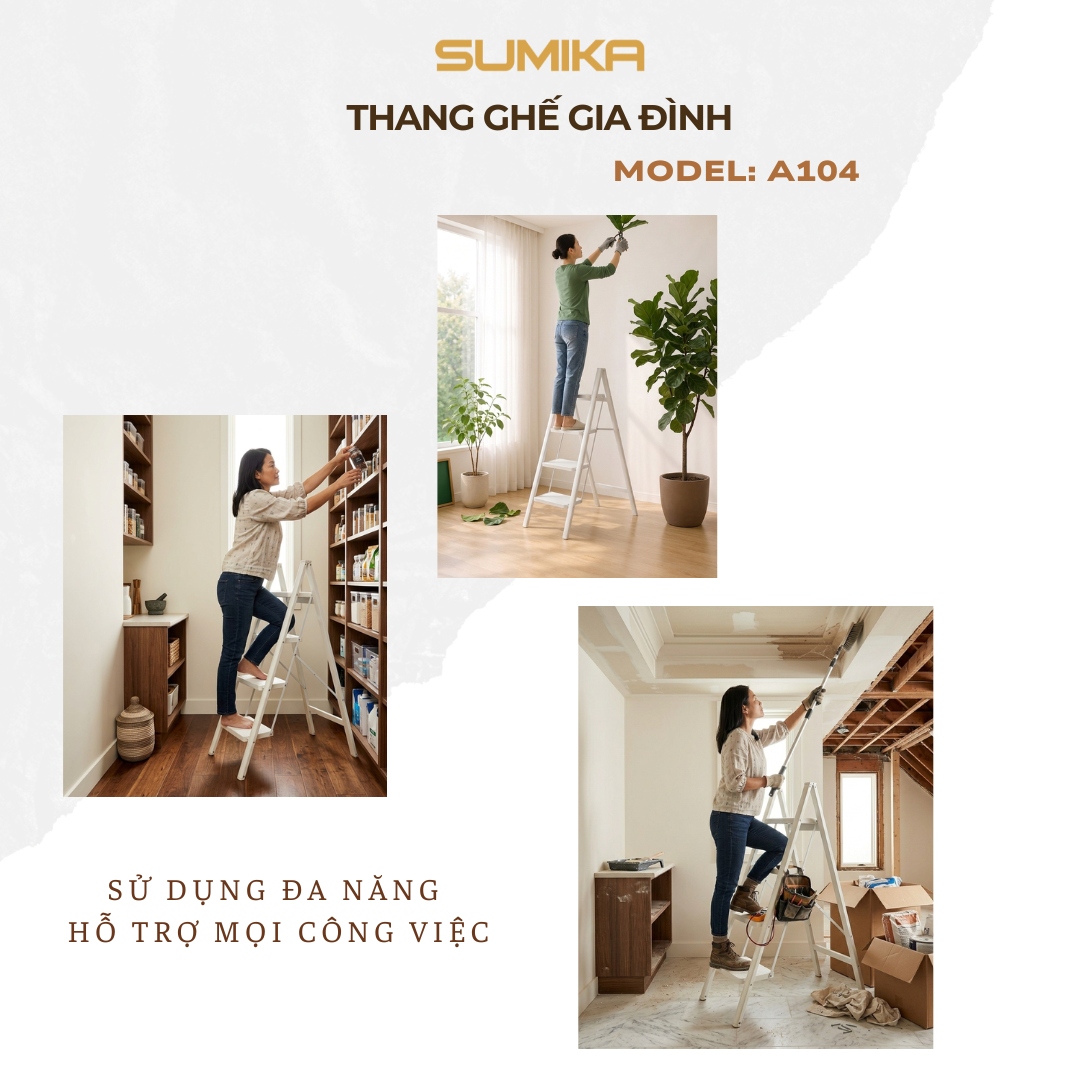  Thang nhôm ghế 4 bậc SUMIKA A104 