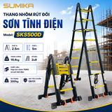  Thang Nhôm Rút Đôi SUMIKA SKS500D, Sơn Tĩnh Điện, Chữ A Cao 2.5M, Chữ I Cao 5M 