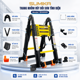  Thang Nhôm Rút Đôi SUMIKA SKS500D, Sơn Tĩnh Điện, Chữ A Cao 2.5M, Chữ I Cao 5M 