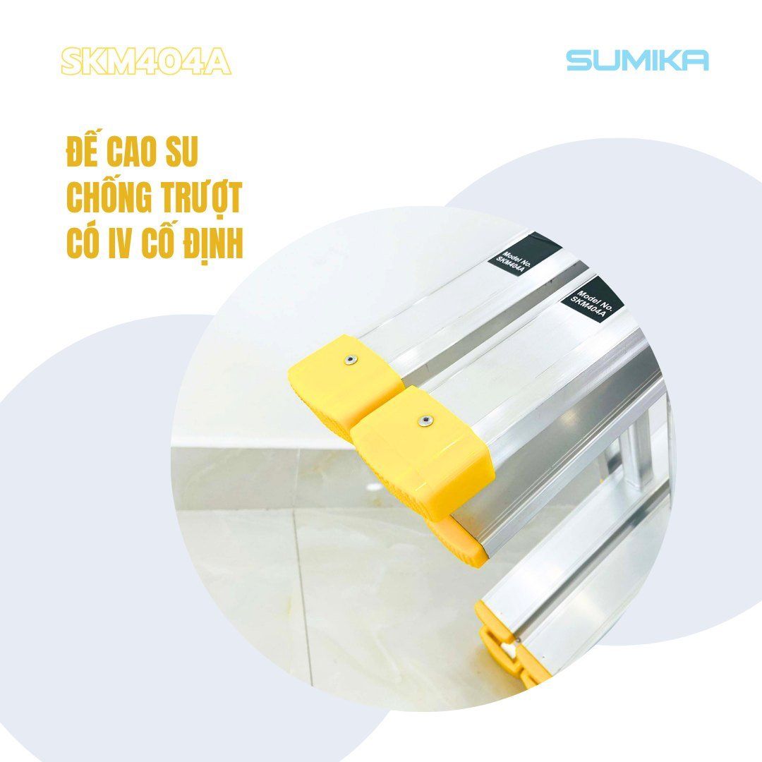  Thang nhôm chữ A rút lồng SUMIKA SKM404A, chữ A cao nhất 2.2m 