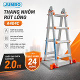  Thang nhôm rút lồng JUMBO A404C, chữ A cao nhất 2M 