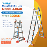  Thang nhôm rút lồng JUMBO A404C, chữ A cao nhất 2M 
