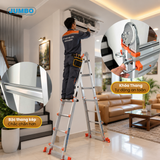  Thang nhôm rút lồng JUMBO A404C, chữ A cao nhất 2M 