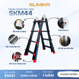  Thang Nhôm Chữ A Rút Lồng SUMIKA SKM44, Chiều Cao 2M, Tải Trọng 300kg 