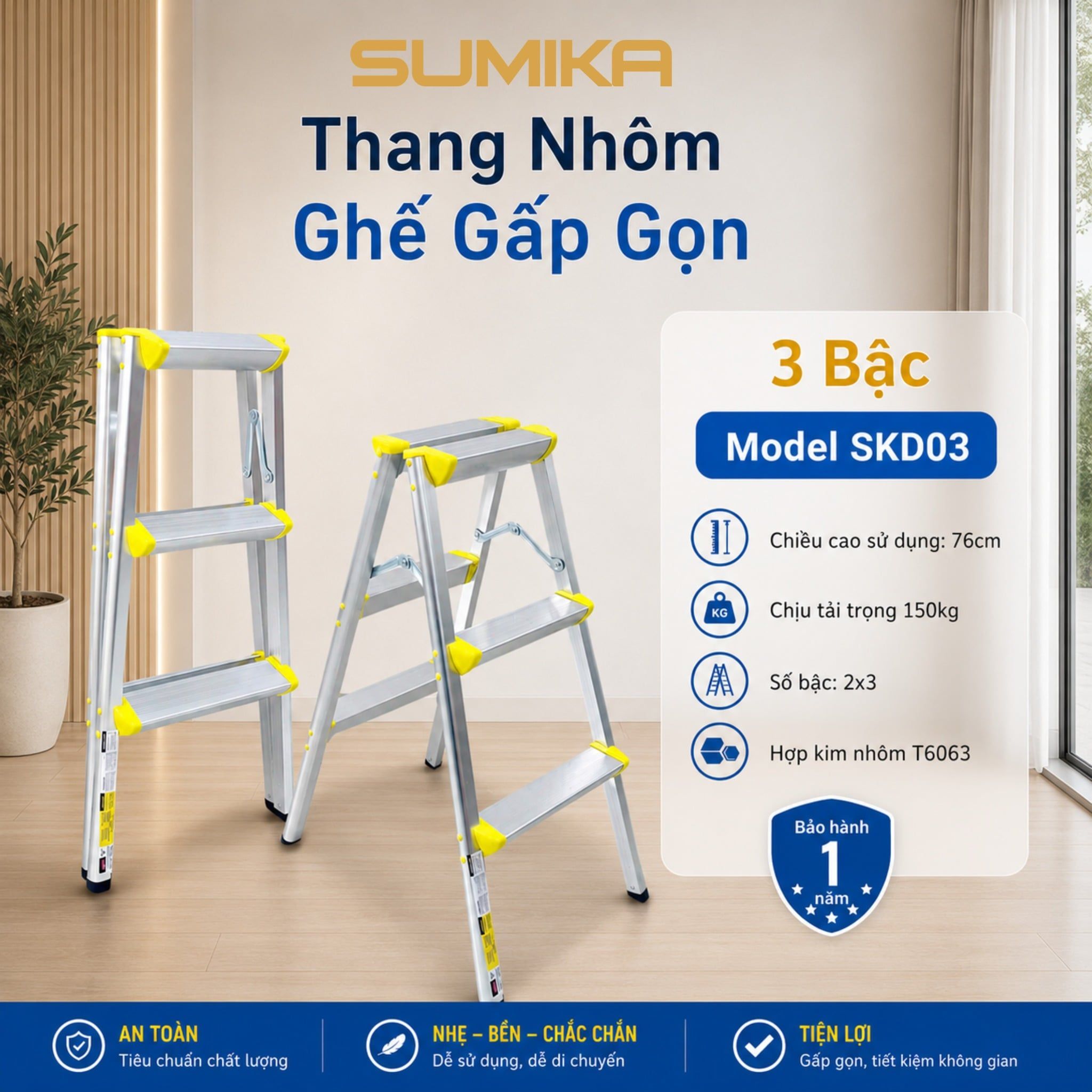  Thang nhôm xếp chữ A SUMIKA SKD03 