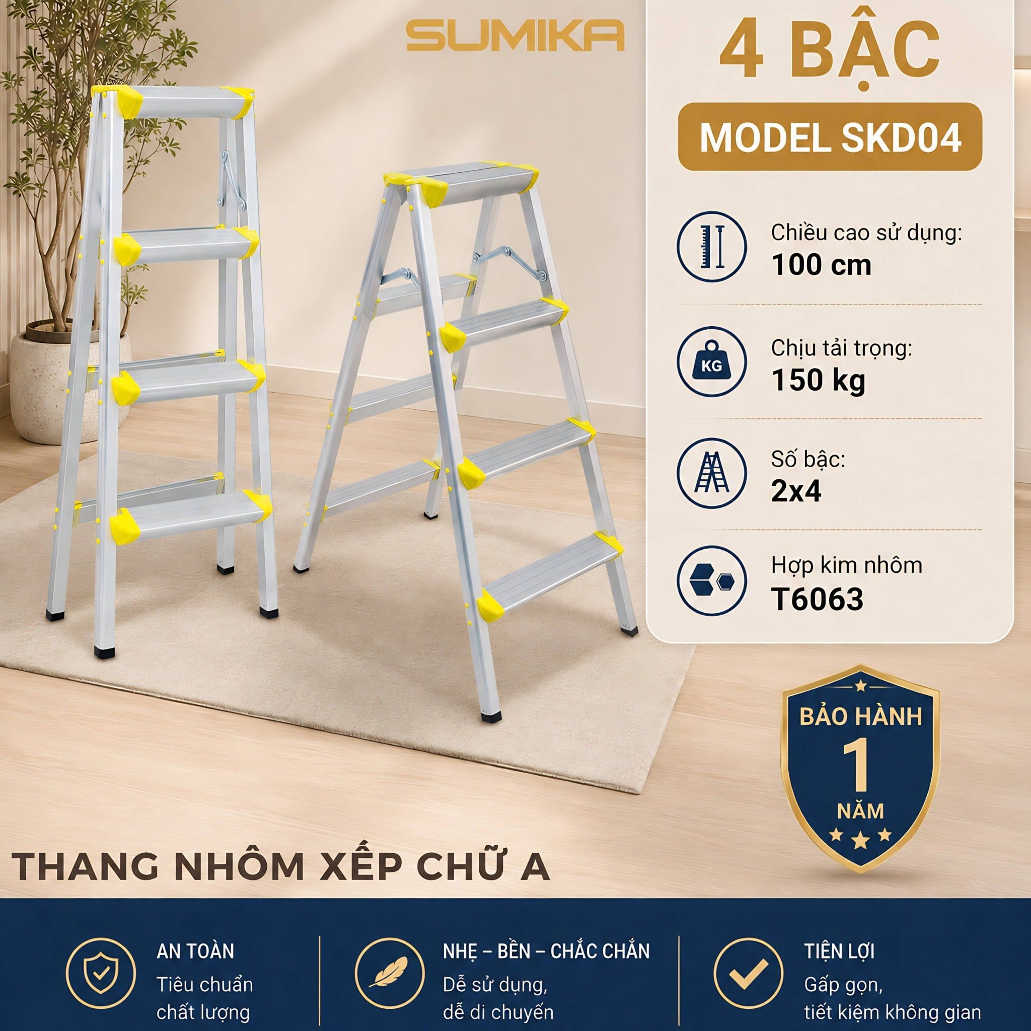  Thang nhôm xếp chữ A SUMIKA SKD04 