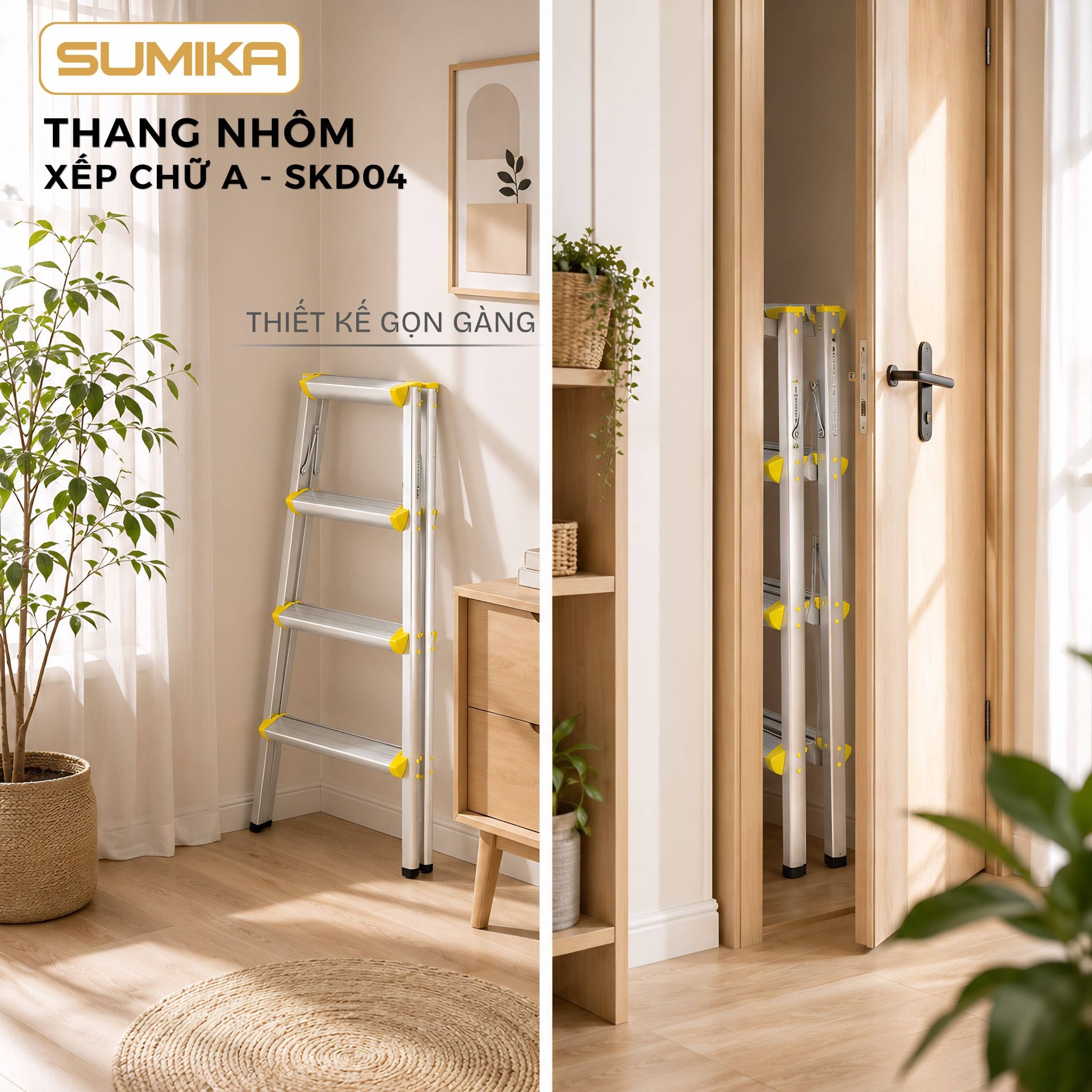  Thang nhôm xếp chữ A SUMIKA SKD04 