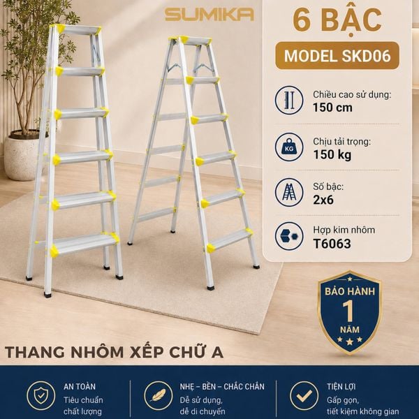  Thang nhôm xếp chữ A SUMIKA SKD06 