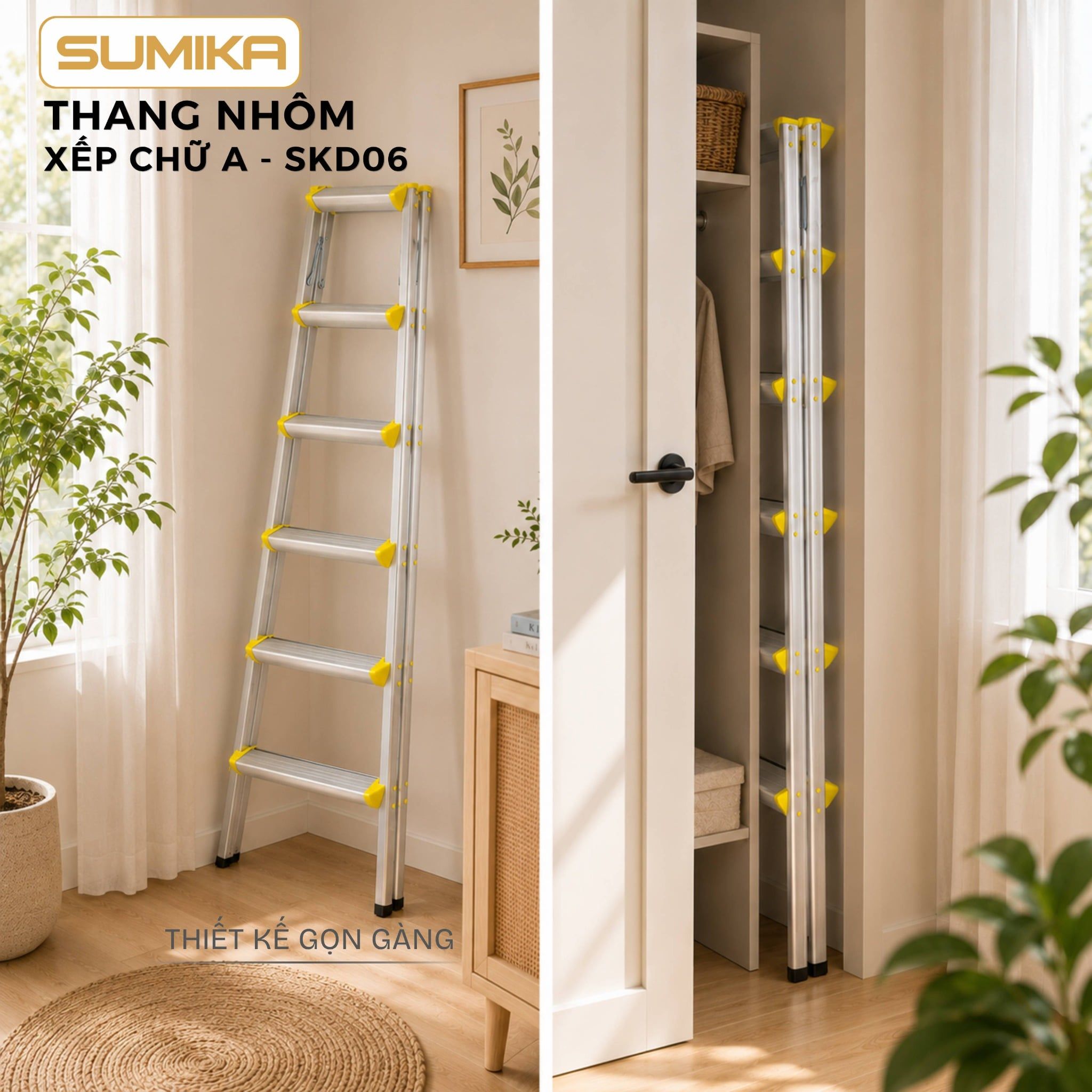  Thang nhôm xếp chữ A SUMIKA SKD06 
